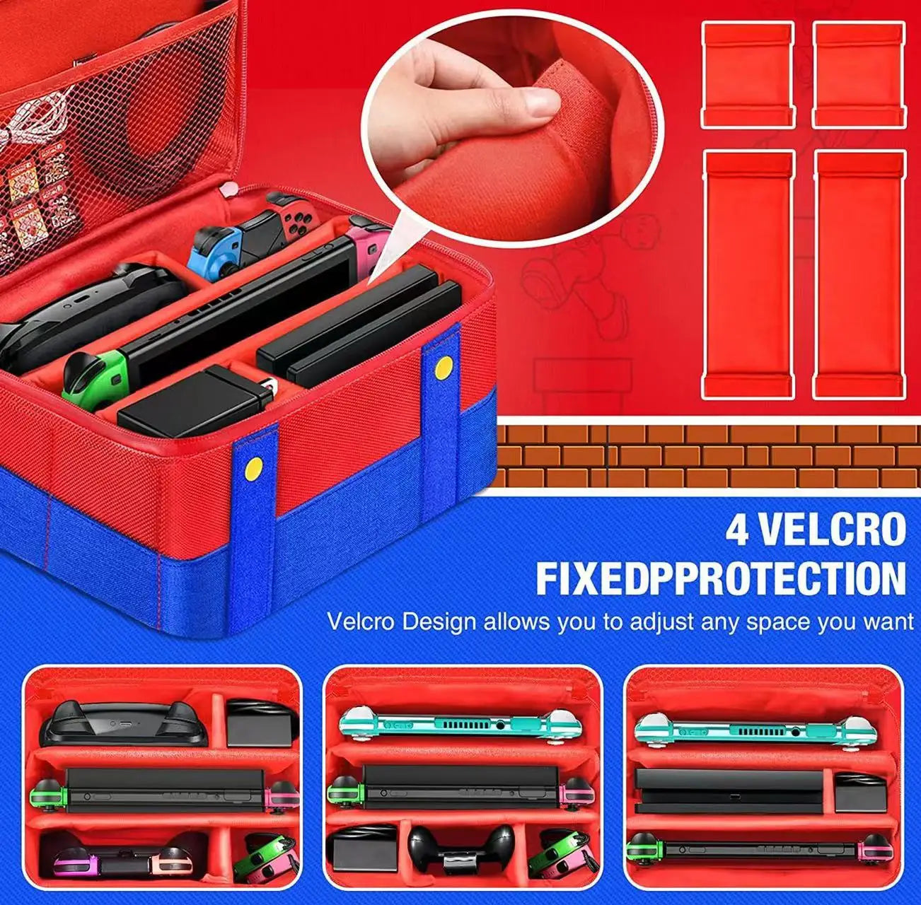 Étui de transport large et protecteur pour console Nintendo Switch/Switch OLED/Switch Lite
