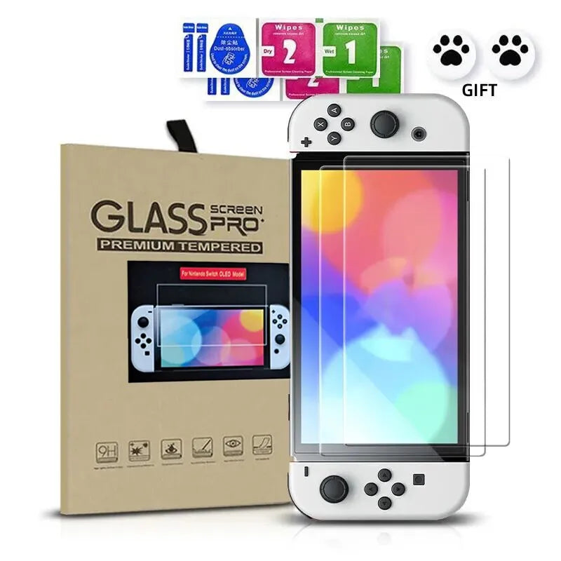 2 Verres Trempés Ultra Résistants 9H pour Nintendo Switch / OLED / Lite